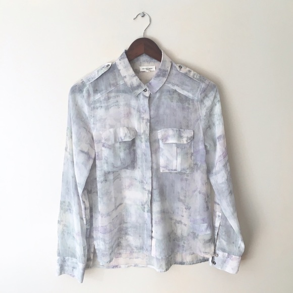 Silence + Noise watercolor button down blouse - Picture 2 of 2