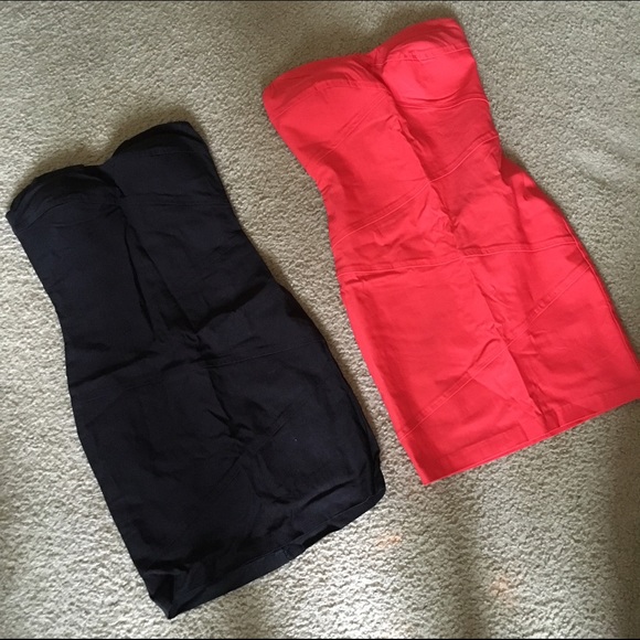 Two tight fitting dresses.. Black & pink
