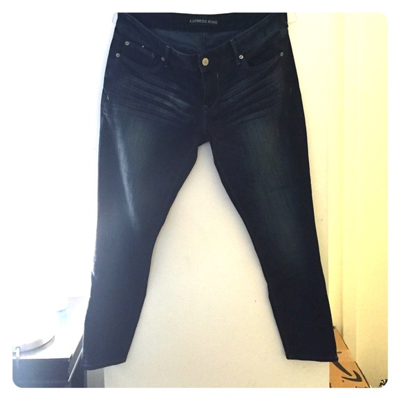Brand new dark blue express jeans.