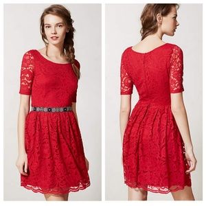 Sold, Anthroplogie BORDEAUX Foliage Lace Dress
