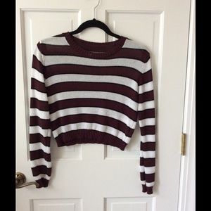 Striped crop sweater