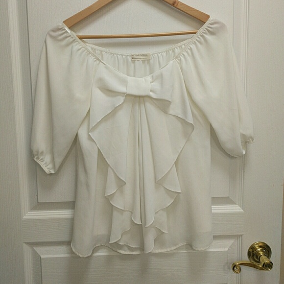 Necessary clothing bow off the shoulder top