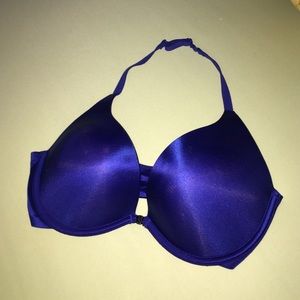 Victorias secret plunge halter bra royal blue.