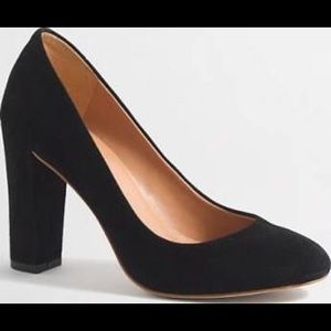 Jcrew black suede heels