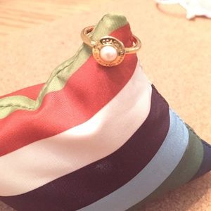 Coach stackable ring with petal accent