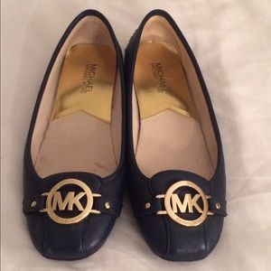 Michael Kors Navy Fulton Saffiano Moccasin Flats