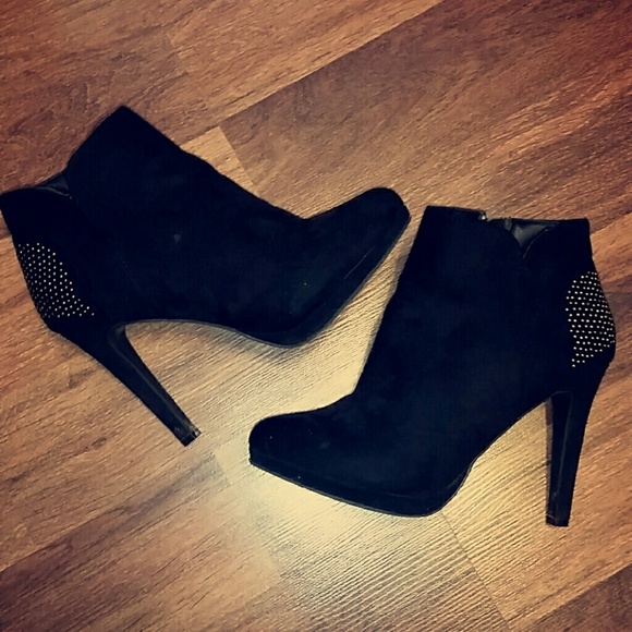 Black studded booties