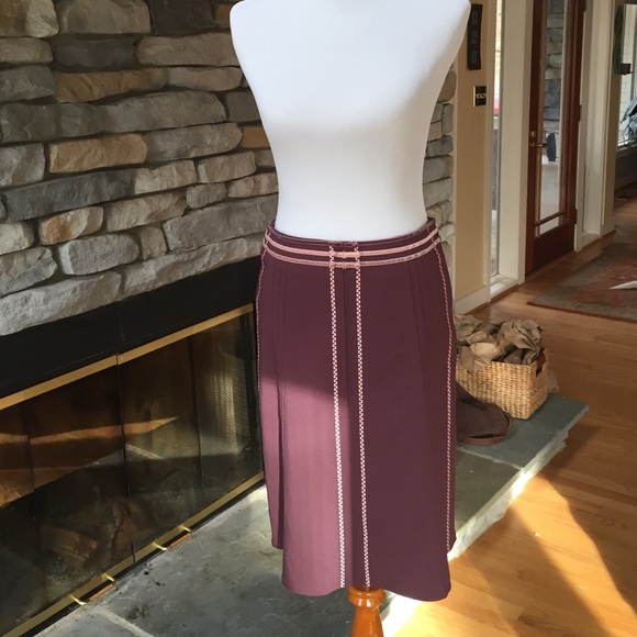 Anthropologie eggplant knee length skirt