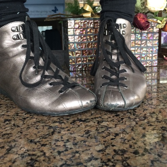 Silver Ankle Sneakers