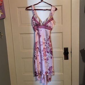High low silk dress