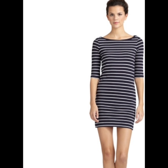 French Connection Navy Striped Dress