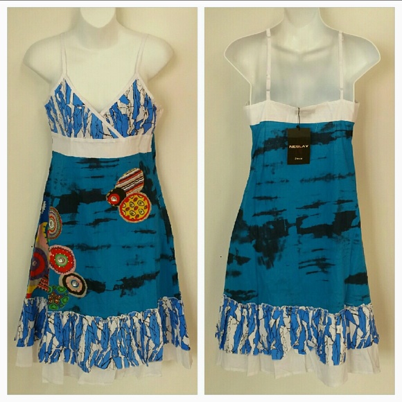 "Sail away" Urban Chic artsy patchwork dress NWT - Picture 2 of 4