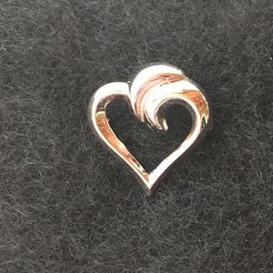 Swirly Sterling Silver Heart Pin