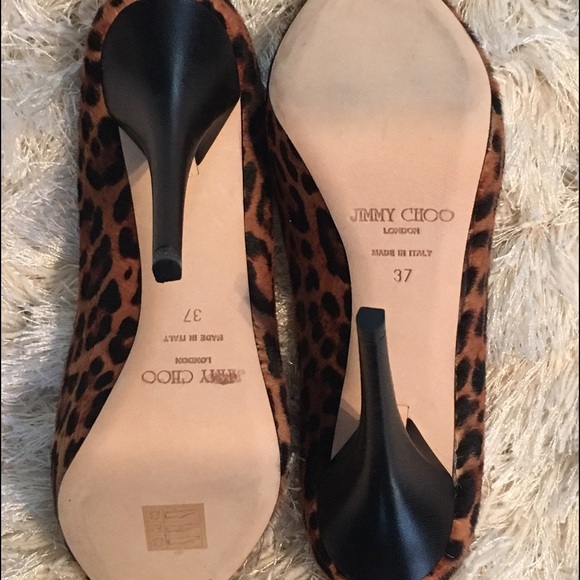 Sexy,stylish Jimmy Choo leopard peep-toe pumps NWT - Picture 2 of 4