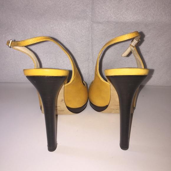 Jimmy Choo Yellow/Mustard Slingback Heels - Picture 2 of 4