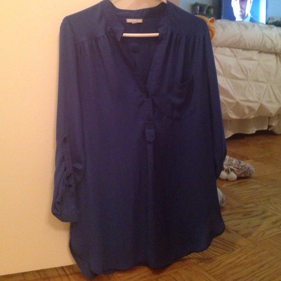 Flowy blue Pleione blouse