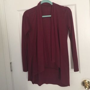 Burgundy open sweater