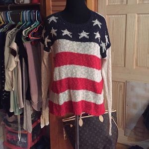 American flag knit sweater