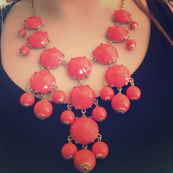 Coral Costume Statement Necklace