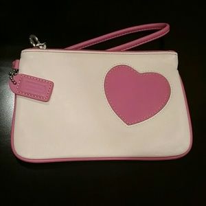 Coach heart wristlet