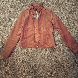 Brown leather jacket