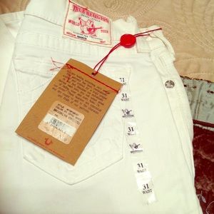 AUTHENTIC white true religion skinny jeans 💢