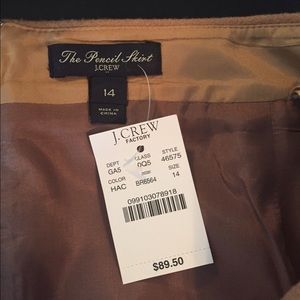 Jcrew Tan Pencil Skirt Wool