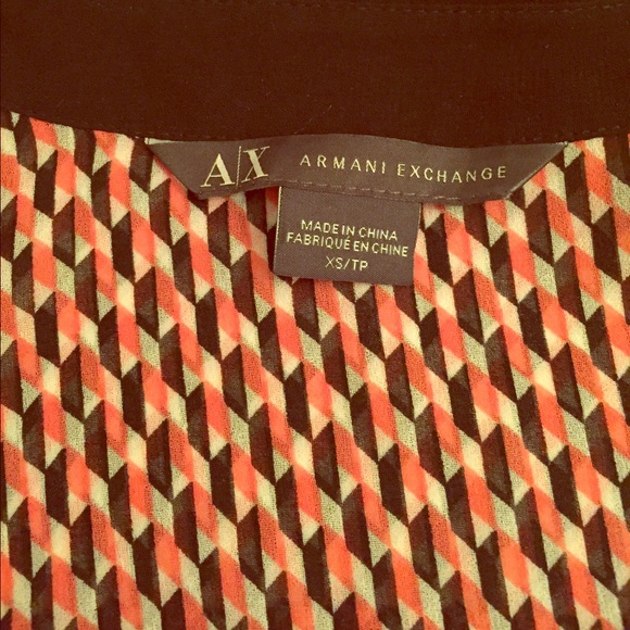 Armani Exchange XS Shear Printed Blouse