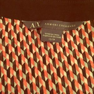 Armani Exchange XS Shear Printed Blouse
