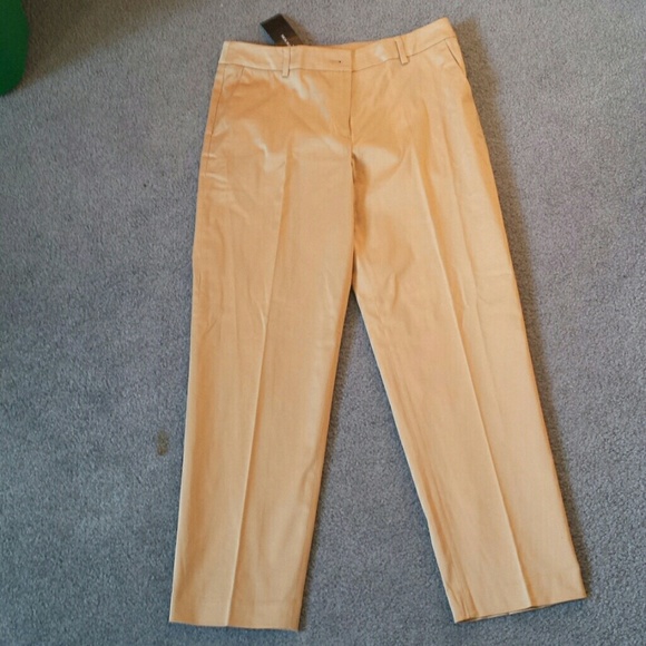 Tan ankle dress pants.
