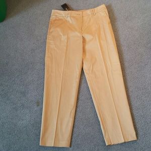 Tan ankle dress pants.