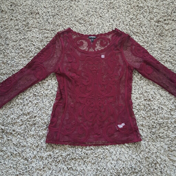 Express Ruby Lace Long Sleeve top