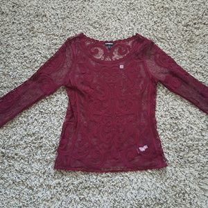Express Ruby Lace Long Sleeve top
