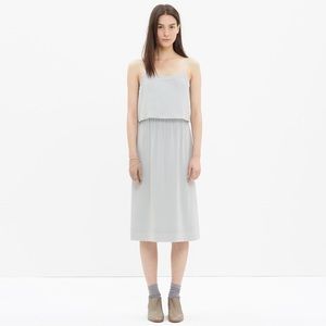 Madewell Silk Overlay Dress-Fog