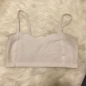 white caged bralette