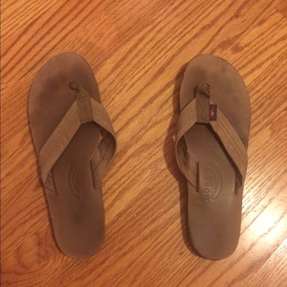 Tan Leather Rainbow Sandals-Practically New!