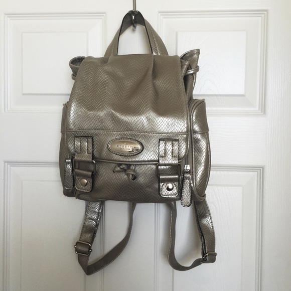 Metallic Snakeskin Mini Backpack