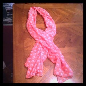 Salmon Colored Scarf with Owls