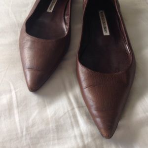 Manolo Blahnik Shoes - Manolo Blahnik Titto Brown Pointed Toe Flats 37.5 Manolo Blahnik Shoes - Manolo Blahnik Titto Brown Pointed Toe Flats 37.5