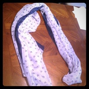 White Scarf with Anchors
