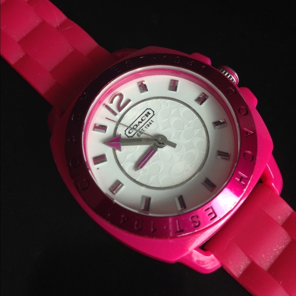 Coach Signature Silicon Rubber Pink Watch