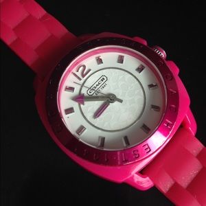 Coach Signature Silicon Rubber Pink Watch