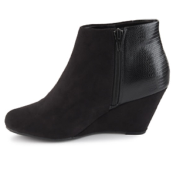 Black Wedge Booties