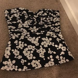 Black house white market strapless top