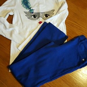 Gymborer girl 12 stretch pants n cute top.