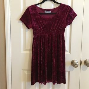 American Apparel red velvet dress