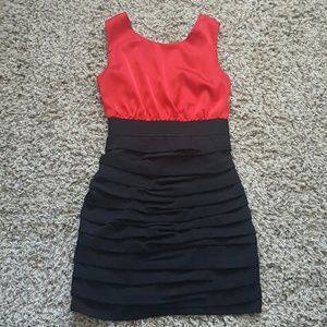 Express black and red evening dress