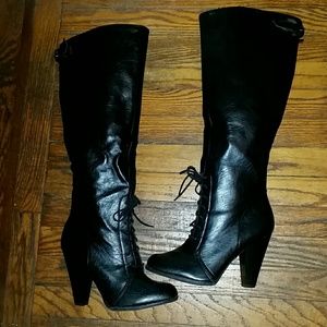 New Without Tags Tall Black Faux Leather Boots