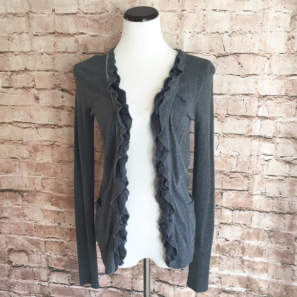 Abercrombie & Fitch Sweaters - Abercrombie Ruffle-Trimmed Open Cardigan