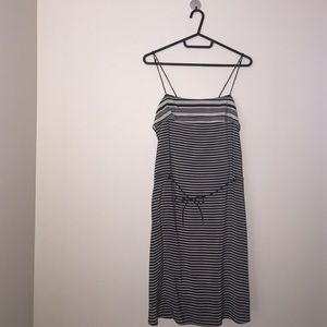 Madewell Silk Strip Tie-Waist Dress